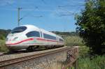 Ein unbekannter ICE 3 durchf�hrt am 01.08.07 den Streckenkilometer 71,6 ...