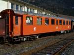VVT (Vapeur Val-de-Travers) VVT -  Roter Personenwagen  ( ex SBB ) Abgestellt im VVT Bahnhofsareal von St-Sulpice am 02.02.2007