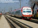 Mariazellerbahn (St. P�lten - Mariazell) In Ober Grafendorf, Triebwagen 4090 003 / 6090 001 nach Mariazell. Foto: 25.03.2007