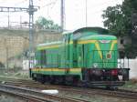 Reihe DG Die recht neu lackierte DG-237 in Sidi Kacem. 
Die Reihe DG stammt aus Polen von Fablok und entspricht der polnischen Reihe SM42. Nur die �bergro�en polnischen Scheinwerfer fehlen. Die Loks des ONCF haben nach traditionellem franz�sischem Vorbild nur zwei Scheinwerfer
Sidi Kacem 24.01.2007