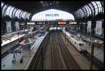 Hamburg-Hauptbahnhof �berblick Des Bahnhofs Hamburg-Hbf Mit Einfahrendem ICE 1 Aus Karlsruhe-Hbf.05.08.07