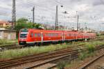 BR 612 (Regioswinger) 612 009 im Doppelpack mit ' Nicht Einsteigen ' f�hrt in Halle ein. 24.07.2007