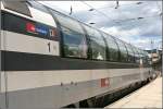 Personenwagen Aufkleber zum 125.Geburtstag der Gotthardbahn. Aufgenommen am Panoramawagen des OEC162 'TRANSALPIN' nach Basel. (28.06.07)