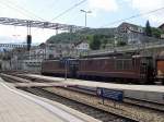 Spiez Berner Oberland 2007 - Jetzt gehts aber los! BLS Re 4/4 184 und 178 haben Ausfahrt und werdend en Hanggartner-Zug �ber den l�tschberg und durch den Siplon bis ins italienische Domodossola bringen. Spiez 12.07.2007