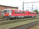 BR 6312 Die erste im AW Szombathely aus Bzmots entstandene Gelenktriebwagen der BR 6312.
Bf. Szombathely, 12.07.2007.
