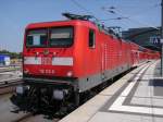 Berlin Hauptbahnhof (Lehrter Bahnhof) BR 112 112-8 als RE2 nach Rathenow bei der Ausfahrt Berlin Hbf. Aufgenommen am 05.08.07