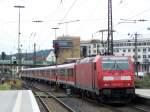 Die Br.146 247-2 fuhr am 2.August 2007 mit einem RE ...