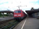 Br 111 136 von Braunschweig nach Rheine in Minden (3.8.2007) ...