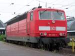 Die Br.181 222-1 stand am 7.August 2007 abgeb�hgelt im Gleisvorfeld ...