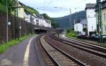 Blick in den Bahnhof Assmanshausen im Rheingau; 24.07.2007  ...