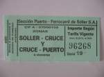 Mallorca,Ticket f�r Strecke Soller-Puerto Soller.   ...