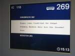 Wagen 269 vom InterCity 118 von Innsbruch Hbf nach M�nster ...