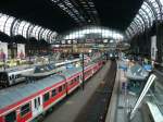 Die Bahnhofshalle von Hamburg Hbf mit einem d�nischen EC, einem ...