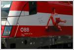 br-1116 Detailansicht der �sterreich EM-Lok 1116 005 mit den Unterschriften des �sterr. Bundespr�sidenten Heinz Fischer und seiner Frau Margit. (25.8.07)