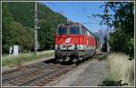 br-2043 2043 029 mit G�terzug bei der Ausfahrt aus dem Bahnhof Spital am Phyrn,am 03.08.2007.
