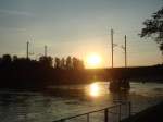 Sonnenaufgang �ber der Aarebr�cke bei Wangen a. A. am 31.08.2007 ...
