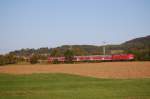 110 494-2 zieht am Abend des 14.09.07 eine RegionalBahn von ...