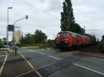 2 x 225 ziehen einen GZ mit Rungenwagen,beladen mit
Stahlbl�cken.(13.09.2007)  ...