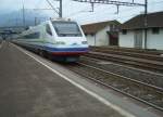 Der ETR 470 Cisalpino bei der Durchfahrt in Brunnen am ...