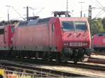 145 048, mit Zugzielanzeiger, am 10.09.2007 im Rangierbahnhof Maschen.  ...