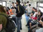 Peking Metro Blick in ein Fahrzeug der U-Bahn-Linie 13. 13.9.2007