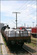 guterwagen-historisch Die Kohle kommt ;-) Steinkohle f�r die 70 083 ist auf einem Flachwagen verladen. (01.07.07)