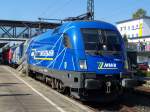 MWB Mittelweserbahn Die Br.1116 911-7 der Mittel-Weser-Bahn MWB war am 15. und 16.September 2007 in G�ppingen zur Besichtigung bereitgestellt. Hier am 16.September 2007 am Bahnsteig im Bahnhof G�ppingen.