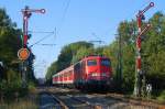 110 503-0 schiebt am 16.09.07 eine RegionalBahn von Aalen nach ...