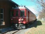 triebwagen RhB  Ehem.Arosa-Bahn Gleichstromtriebwagen ABe 4/4 am 22.10.00 in Landquart/GR