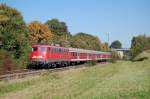 110 426-4 zog am Mittag des 23.09.07 eine RegionalBahn von ...