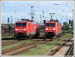 Treffen der 189 089 und 152 080 im Rostocker Seehafen. ...