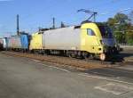 TX Logistik AG Die ES 64 U2-012 und zwei BR 158er  von TX Logistik „abgeb�gelt“ bei der durchfahrt in Rosenheim. (29.09.2007) 