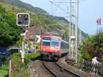 SBB - Pendezug bei der einfahrt im Bahnhof von Ligerz ...