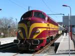 BR 1600 Lok 1604 bei der Ankunft mit einem Sonderzug in Wiltz. 19.03.06