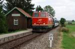 2143.021 der Staudenbahn (SVG) in Oberneufnach (19.08.2007)  ...
