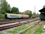 Diese beiden Y-Wagen stehen auf dem gelände des Bahnhofs Schlettau, ... Diese beiden Y-Wagen stehen auf dem gelände des Bahnhofs Schlettau, ...
