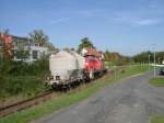 294 745 mit einem G�terwagen auf dem Weg nach Hirschau, ...