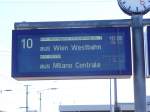 Zugzielanzeiger in Dortmund f�r den NZ 300 aus Mailand in ...