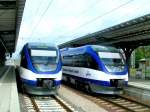 ostseelandverkehr-gmbh-ola Die beiden 'Desiros'  0001 und 0006 stehen in G�strow zur Abfahrt bereit; 070830