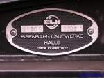 Fabrikschild am Laufwerk eines Fl�ssiggaswagens der Gattung Zags  ...