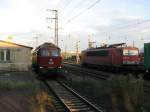 Ludmilla W 232.03 der ITL begegnet 155 004-5 im Güterbahnhof ... Ludmilla W 232.03 der ITL begegnet 155 004-5 im Güterbahnhof ...