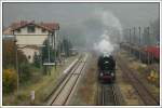 br-41-41-drg-dr-db-041--042-db 41 1144 bei der Einfahrt am 12.10.2007 in Walldorf. Die Lok wurde in Meiningen gewendet und befindet sich nun auf der R�ckfahrt nach Eisenach. Im Hintergrund sieht man 44 1486 bei Rangierarbeiten. Sie wird in weiterer Folge einen 1100 Tonnen schweren Holzzug nach Meiningen ziehen.