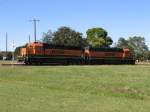 Burlington Nothern and Santa Fe BNSF Die BNSF Loks 3165 und 2277 sind am 23.10.2007 in Sealy (westlich von Houston, Texas) abgesellt.