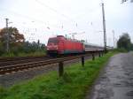 BR 101 mit Zugen Der IC 2311 'Nordfriesland' aus Westerland/Sylt mit Kurswagen aus Dageb�ll Mole durchrauscht Dortmund-Derne zur Fahrt nach Heidelberg.