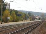 Bahnsteig von Gleis 2 des St.Georgener Bahnhof 27.10.07. Erw�hnswert sind ...