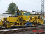 Schotterplaniermaschine SSP 110 SW von der DB Gleisbau GmbH. Abgestellt ...