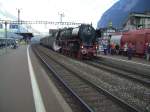 Die BR 01 1066 der Ulmereisenbahnfreunde in Erstfeld am 08.09.2007 ...