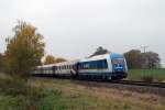 223 066 (ALEX-Schriftzug) mit Alx 86707 bei Schwabhausen (27.10.2007)  ...