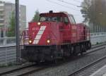 Diesellokomotive 6515 durchf�hrt an einem tr�ben Tag den Bahnhof Maarssen ...