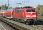 111 118 f�hrt ziemlich z�gig durch den Bahnhof Essen-West am ...